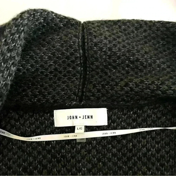 Evereve John Jenn Geo Open Front Collar Long Slouch Pocket Duster Cardigan SizeL - Picture 9 of 12